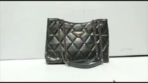 Tas tote bag cewek tali rantai mix kulit sintetis tas selempang wanita fashion terbaru shoulder bag