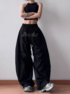 Quần Ống Rộng Lưng Cao Thêu Chữ Mỹ Rộng Rãi Cho Nam Quần Áo Bảo Hộ Lao Động Thiết Kế Quần Ống Rộng Cho Nam Và Nữ