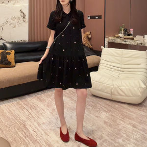 Shalldoer | New Elegant Stylish Floral Peter Pan Collar Waist-defining A-line Dress
