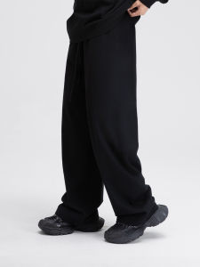 Fearless East S02 Mens Casual Straight Leg Pants Loose Fitness Grey Sweatpants Slimming Pure Color Long Trousers