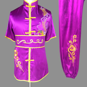 Martial Arts Uniforms Dragon Embroidery Long Sleeve Short Sleeve Training Clothes Performance Clothing Adult Childrens South Fist Competition