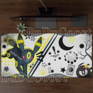 Bandai | HD Printing Pokemon Eevee Gaming Mouse Pad Anime Kawaii XXL PC Keyboard Overlock Mousepad Offices Non-slip Base 40x90cm Desk Mat