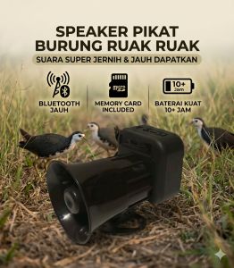 Speaker Pikat Burung Ruak Ruak Bluetooth Cas Mudah Memori 1GB