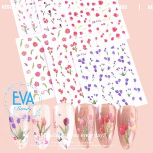 Sticker Dán Móng Tay 3D Chống Nước Chủ Đề Hoa flower Collection Hoạ Tiết Hoa Tulip Màu WF01 / WF02 / WF04 / WF05 / WF06