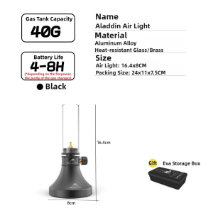 MOUNTAINHIKER Aladdin Portable Gas Lamp Retro Glass Lampshade Gas Atmosphere Light Outdoor Fishing Camping Hiking Candle Light