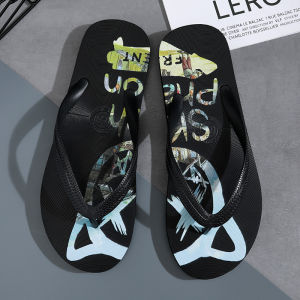 Mens Summer Anti-Slip Casual Outdoor Sandals Trendy Wear-Resistant Slip-On Flip Flops Lightweight Rubber Youth Fashion