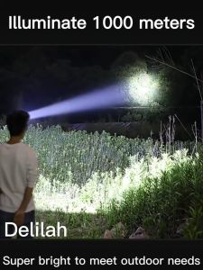 lebih terang dari matahari LANDI Senter cas kepala Senter led super terang jarak jauh 2km cas 99900W 5000 Lumens Bisa Charge Baterai Tanam Water Resistant Militer Berat(Senter kepala Baterai kepala Senter kepala 500 watt Senter kepala led super terang)