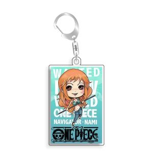 Bandai | Keychain OP OPTCG Card HoaHancock Brook Roronoa Backpack Pendant Anime Game Fans Gift Recycled Acrylic Decoration Rare Card Toy