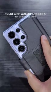 RINGKE® FOLIO GRIP WALLET MAGNETIC Samsung Galaxy S25 Ultra/ S24 Ultra/ S23 Ultra Snap On MagSafe Luxurious PU Leather C