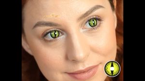 【COD】Cosplay Kontack Mata Softlens Halloween Anime Crazy Warna-kuning normal minus (0.00) free lenscase