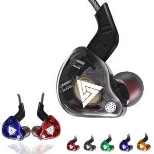 Wired In-Ear Earphones QKZ AK6 3.5mm Jack HiFi Bass Noise Cancelling Headphones with Mic for Phone Laptop Gaming