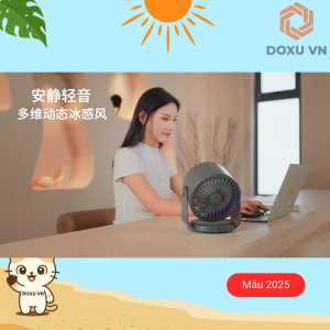 Quạt Để Bàn Mini Thông Minh Cao Cấp - Tua-bin mạnh mẽ - Pin trâu dùng cả ngày dài - JF106