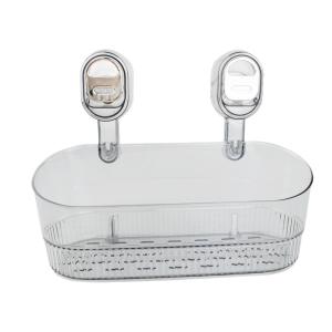 Suction Cup Shower Shelf Wall Mounted Modern No Drilling Need Storage Rack for Laundry Room Apartment Kitchen Toilet Dorm