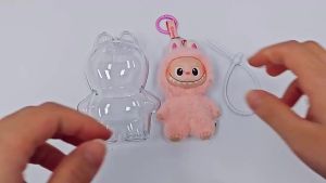 NEW Transparent Case For Labubu 4.0 Pin for Love Protective Cover Plush Doll Display Bag Portable Organizer Box for LABUBU Case
