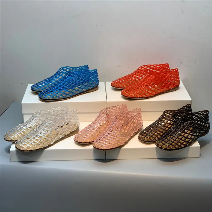Ands MB the Row Hole Shoes Women's Sandals Soft Bottom Transparent Crystal Gel Shoes Comfortable Outdoor Export