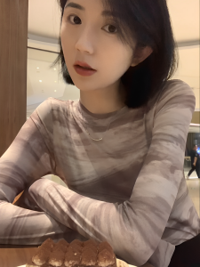 chaqi | Watercolor T-Shirt Women Summer New Style Spicy Girl Fashionable Shoulder Thin Mesh Top Sun Protection Cover Up Butterfly Knot