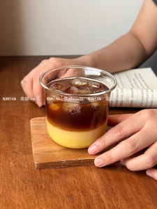 Simple round Expansion Borosilicate Heat Resistant Glass Coffee Cup with Handle Commercially Used High Temperature Fat Latte Cup