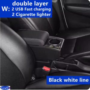 For Volkswagen Caddy 5 Armrest box for VW Caddy 5 2021-2024 Interior double-layer Storage Box with Cup Holder Car Accessory