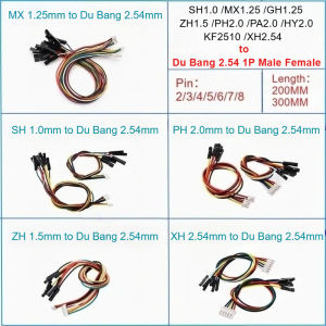 5PC SH1.0/MX1.25/GH1.25/ZH1.5/PH2.0/PA2.0/HY2.0/KF2510/XH2.54 to Du Bang Line 20/30cm Electronic Extension Wire Conversion Cable