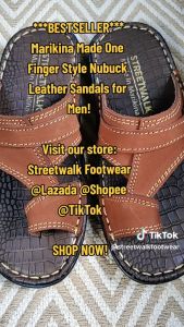 Streetwalk Nubuck Leather Slippers & Marikina Sandals for Men Leather Sandals for Men Marikina Sandals for Men and Sandals Marikina Made with Tahi Marikina Slippers for Men One Finger Leather Sandals for Men Hand-Made Balat Sandals for Men One Finger Sandals Men (Trek-01)
