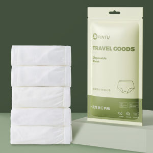 Disposable Cotton Triangle Boxer Shorts for Men 5-Pack Travel Size High Waist Comfortable Breathable Mens Underwear