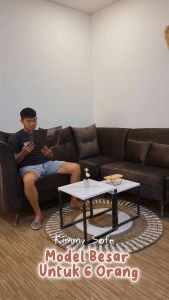 Kimmy Sofa L Retro Monaco Minimalis Bludru Import