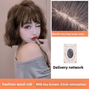 MONLEYTA | Fashionable Short curly wig for women full real hair realistic anti aging manlieta brand hairpiece natural looking hairdo