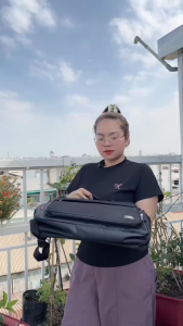 Cặp Học Sinh Văn Phòng Thời Trang Dù Xốp Thái Viền Ngang Kéo Đen Siêu Bền ( 3 Chức Năng) Gsr1 Shalla