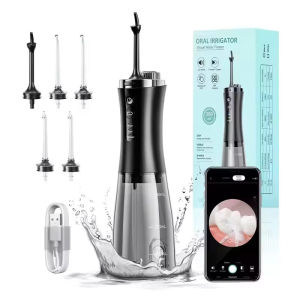 Máy Tăm Nước Nha Khoa Sạc USB 5 Đầu Phun 2 Chế Độ Bình Chứa 350ml Máy Rửa Miệng Điện Cho Người Lớn