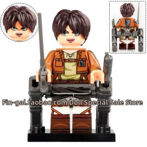 Anime Attack on Titan Eren Mikasa Levi Figure Building Block Toys