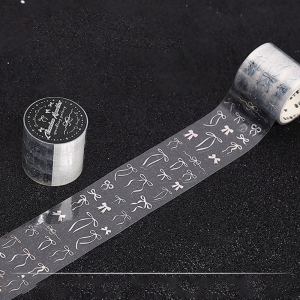 40mm x 2m Clover Star Hot Silver Die-Cut Washi เทปสําหรับสมุดภาพวารสาร DIY Planner เคสโทรศัพท์โน้ตบุ๊คตกแต่ง Craft ของขวัญ