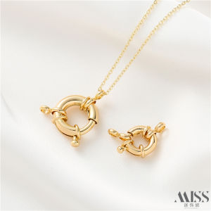 อุปกรณ์ทำเครื่องประดับ DIY ทองแดงผสมสีทอง 18K กระดุมเชื่อมต่อ กระดุมสปริง สร้อยข้อมือ สร้อยคอ เครื่องประดับขนาดใหญ่และเล็ก