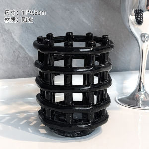 Modern Minimalist Ceramic Makeup Brush Storage Tube Luxury High Aesthetic Lipstick Eyebrow Pencil Comb Desktop Organizer Box