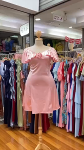 ML1085 เดรสออกงานผ้าเนื้อหนาจากเกาหลี เกรดพรีเมี่ยม มีน้ำหนัก เหมาะงานบวช