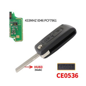 FSK Remote Car Key For Peugeot 207 208 307 308 408 For Citroen C2 C3 C4 Berlingo Picasso VA2 HU83 Blade 433MHz ID46 Chip Folding