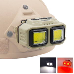 Fwoyonze Tactical FAST MICH NVG Helmet Light Red Signal Light Sensor Headlamp USB Charging Headlight For Outdoor Camping Fishing