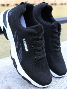 Giày Thể Thao Nam Mùa Xuân Hè Giày Chạy Bộ Thoáng Khí Màu Đen Giày Thể Thao Lưới Làm Việc Thường Ngày Giày Thể Thao Giản Dị