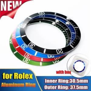 37mm Aluminium Alloy Ceramic Watch Bezel Insert Ring Slope for Rolex GMT Diving for Seiko for Watch Case Watch Part Accessories