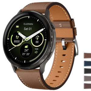 20/22mm Leather Strap For Garmin Venu 4 45mm 3 Sq2 Watch Band Strap For Forerunner 55 570 265 255 Vivoactive 6 5 Bracelet Correa