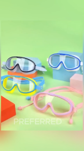 PREFERRED Anti-fog high-transparency high-definition swimming goggles silicone earplugs large frame swimming goggles