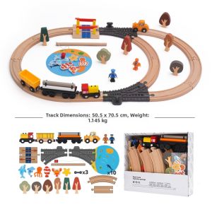 LEKU | Educational Wooden Toy Train Set