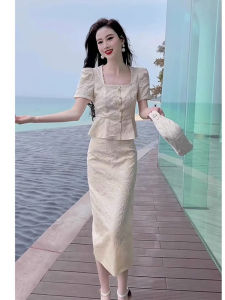Fashion Elegant Lady Chic Top and Skirt Set