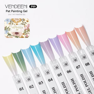 Vendeeni 9 Colors Patting Painting Gel Nail Polish Blooming Transfer Design UV LED Soak Off Gel Varnish Gradient Pat Gel Palette