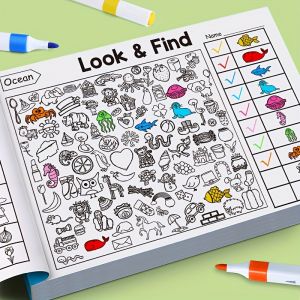 Interactive Hidden Objects Book for Kids  Look and Find Activity Book  Visual Search Exercises  Concentration Games