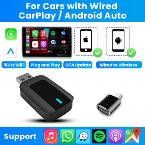 NEW 2in1 Wireless CarPlay Android Auto Adapter Smart Dongle Plug And Play For Honda Accord Civic Ridgeline CR‑V Pilot Fit HR‑V