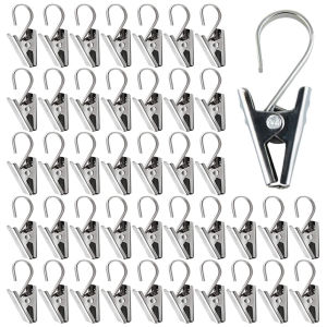 10/30Pcs Curtain Clips with Hook Durable Window Curtain Photos Clips Solid Iron Drapery Hook Home Window Accessories
