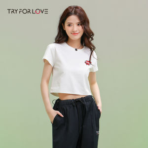 Tryforlove Trendy Summer Short Sleeve T-Shirt Womens White Top Couples Fashion Cotton round Neck Loose Fit Pure Color