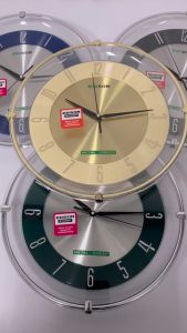 Jam Dinding Edison Sweep ES 331 CH AL T8 Chrome Timbul Diameter 330mm 33cm