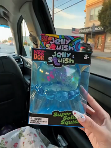 Schylling Nee Doh Jelly Squish Sparkly Blue Purple Pink Squishy Jellyfish Sensory Toy Squeezing Stress Reliever