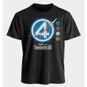Marvel Mens and Womens T-shirts The Fantastic 4 Summer American Spring and Autumn Basic Loose Sporty Oversized Short-sleeved